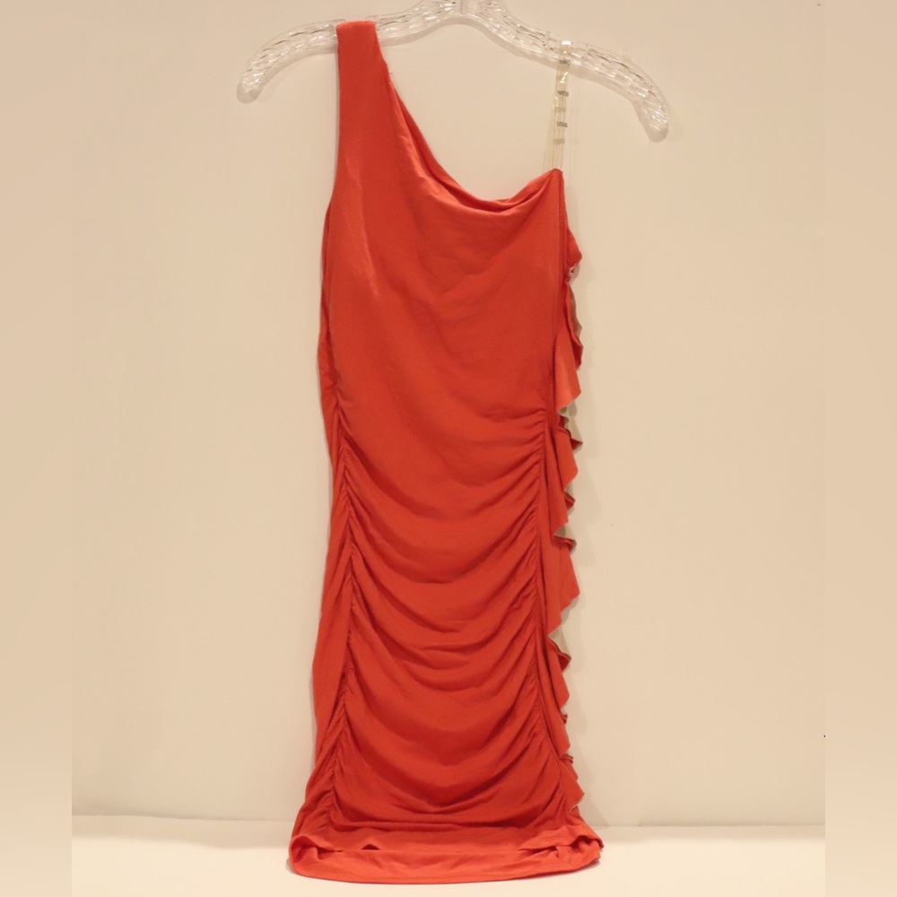 GUESS Olena One Shoulder Ruffle Dress